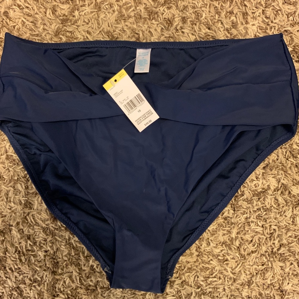 Navy blue high waist swim bottoms